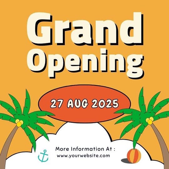 Canva Grand Opening Palm Rush Instagram Post