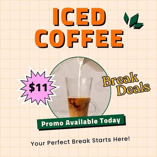 Canva Iced Coffee Verdegreen Instagram Post