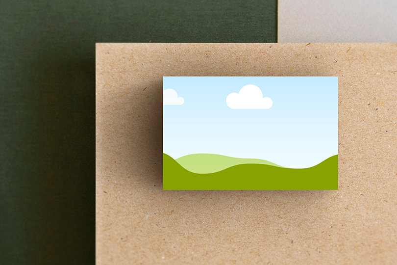 Canva Minimal Business Card Mockup on Paper Texture