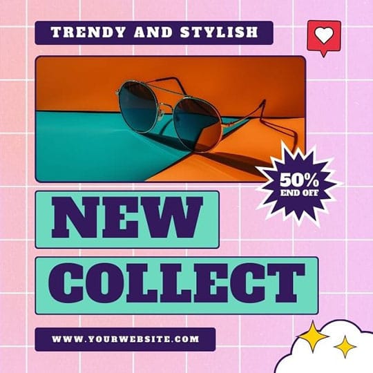 Canva New Collect Retro Fashion Gradient Retro Instagram Post