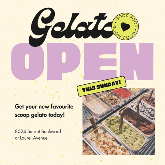 Canva Open This Sunday Gelato Instagram Post