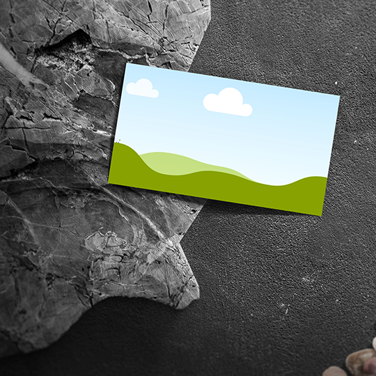 Canva Outdoor Business Card Mockup on Stone Background