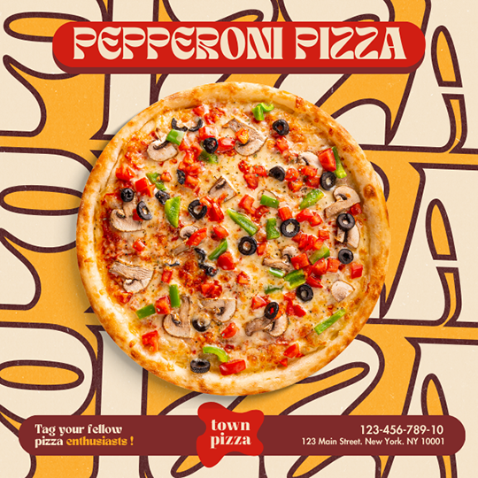 Canva Pepperoni Pizza Elaraeats Instagram Post