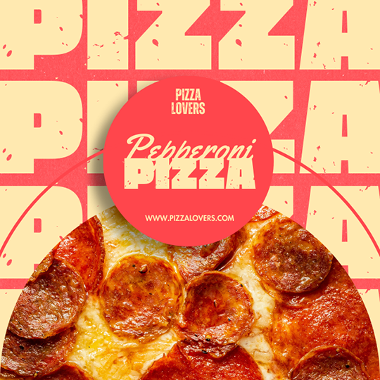 Canva Pepperoni Pizza Peach Pizza Instagram Post