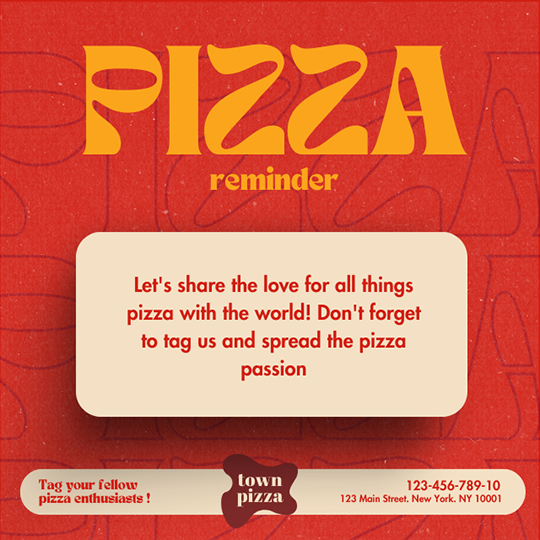 Canva Pizza Reminder Elaraeats Instagram Post