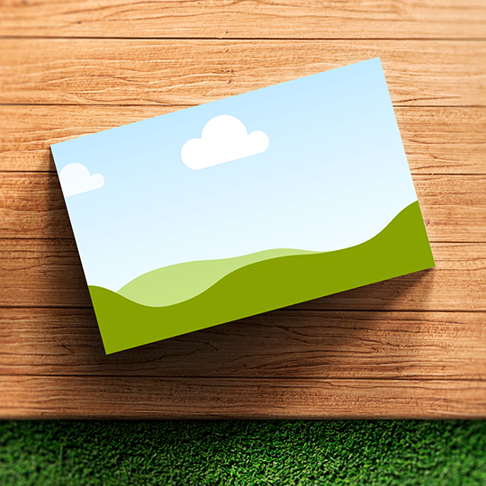 Canva Realistic Outdoor Business Card Mockup on Wood