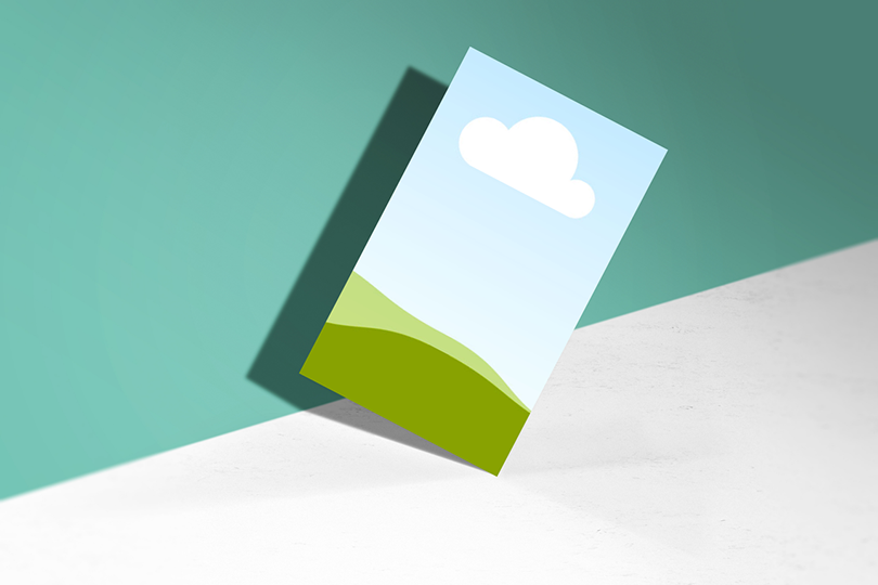 Canva Realistic Tilt DL Paper Mockup