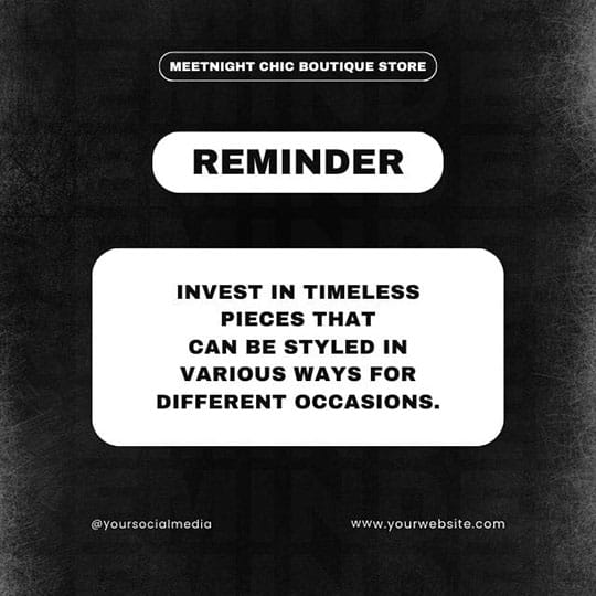 Canva Reminder Invest In Timeless Meetnight Instagram Post