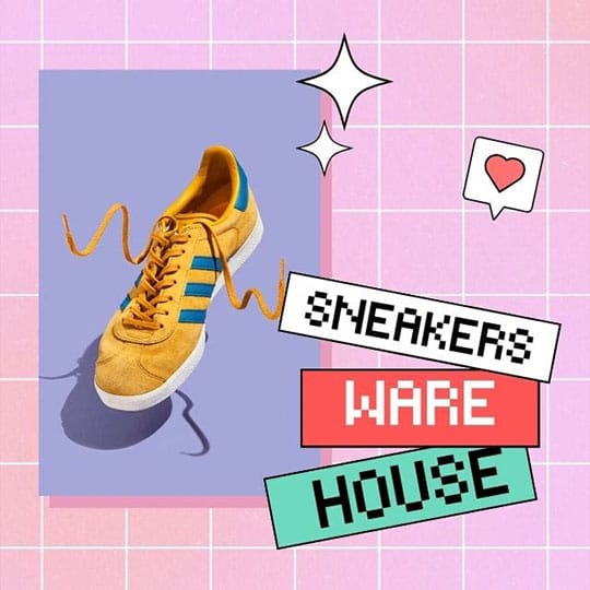 Canva Sneakers Ware House Gradient Retro Instagram Post