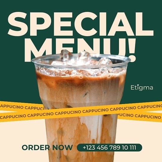 Canva Special Menu Cappucino Etigma Instagram Post