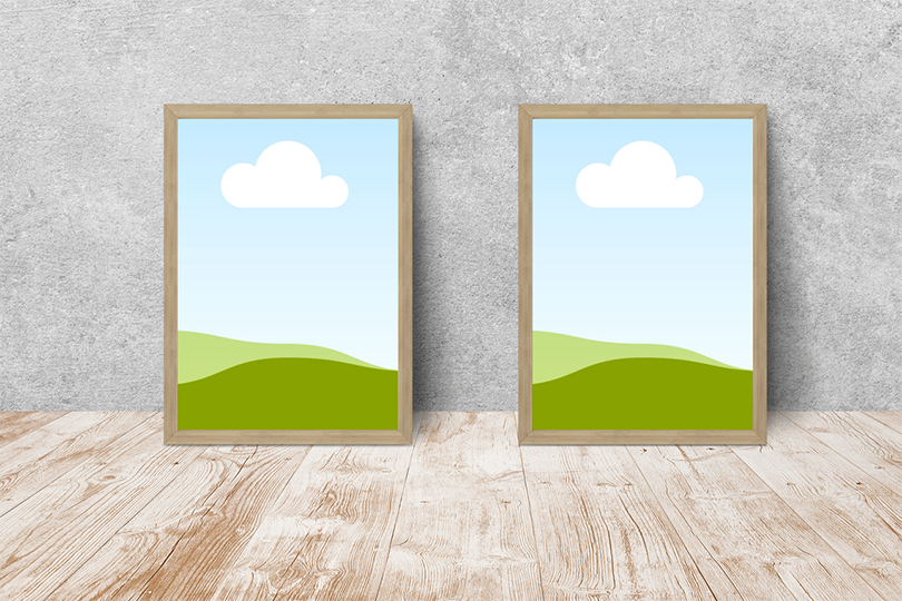 Canva Stand Portrait Wooden Frame Mockup