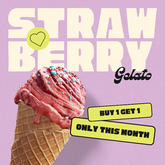 Canva Strawberry Gelato Instagram Post