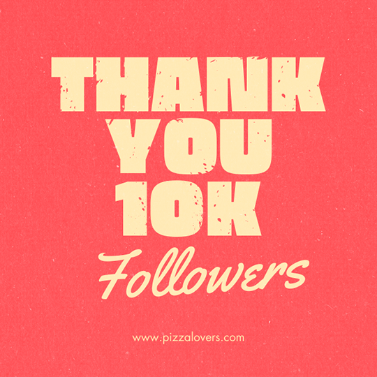 Canva Thank You 10k Followers Peach Pizza Instagram Post