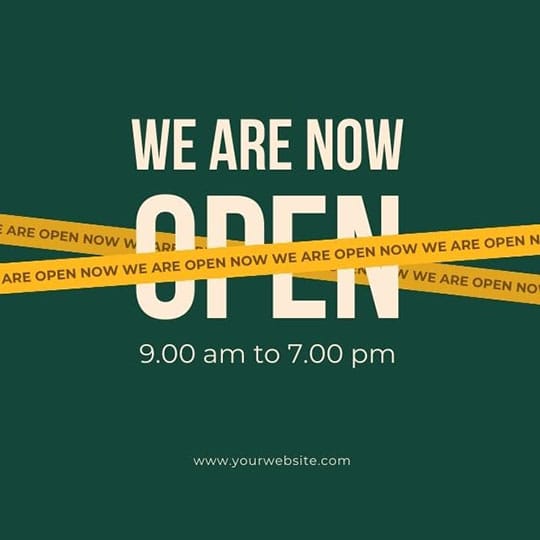 Canva We Are Now Open Etigma Instagram Post