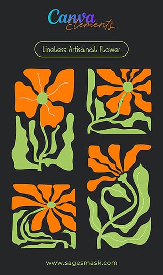 Canva lineless Artisanal Flower Elements