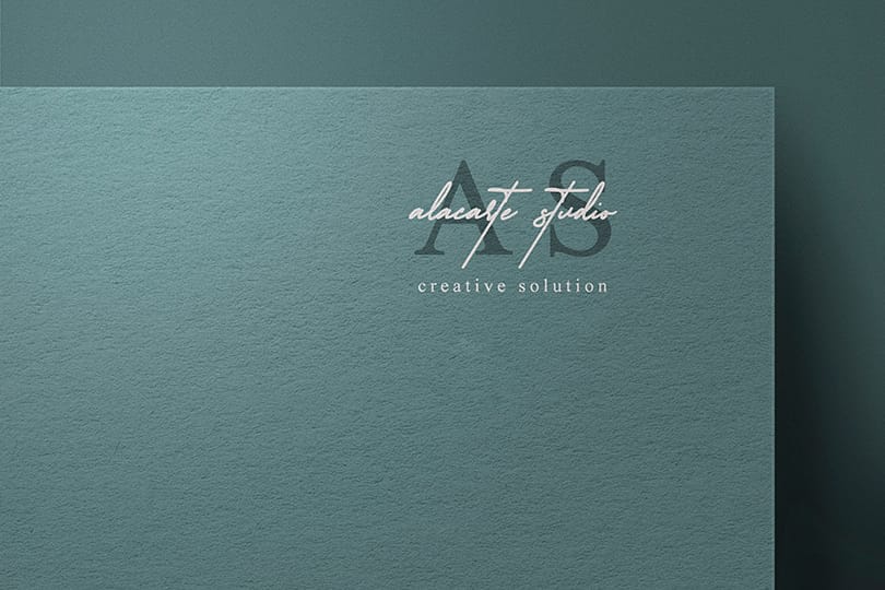 Photoshop Creative Tosca Alacarte Studio Paper Logo Mockup