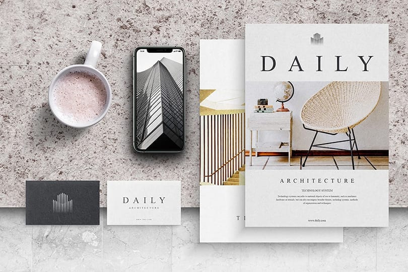 Photoshop Daily Architecture Stationery Mockup