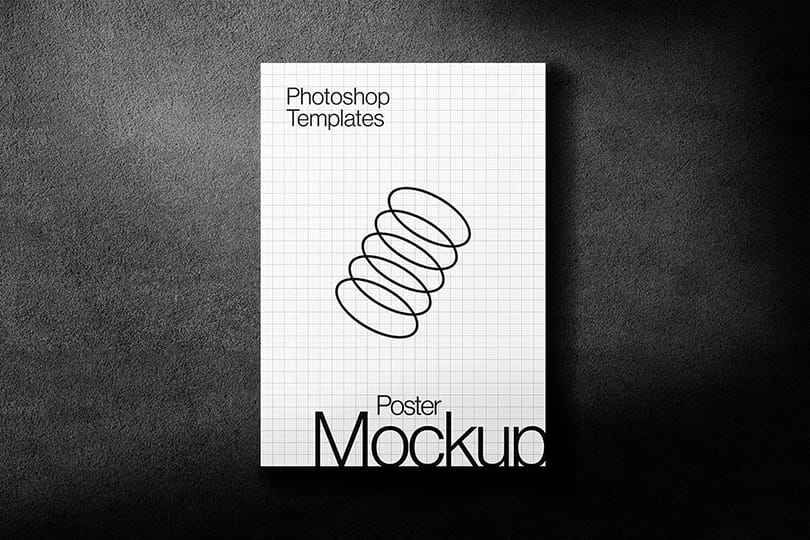 Photoshop Dark A4 Poster Mockup