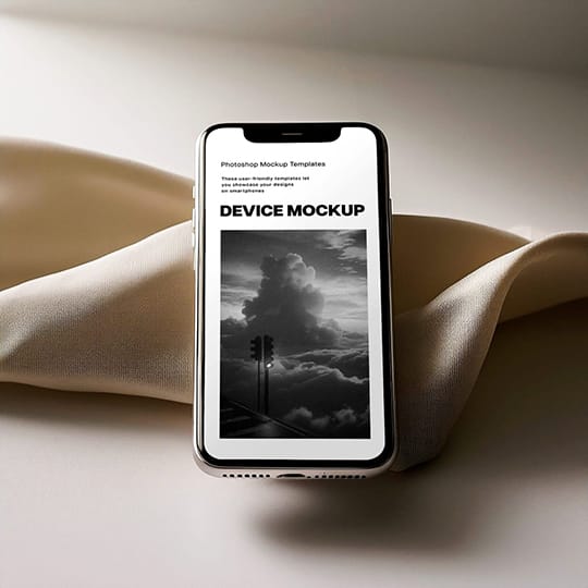 Photoshop Flying Device Phone Mockup