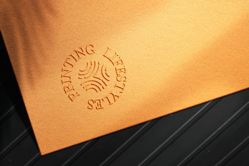 Photoshop Embossed Logo Mockup Orange