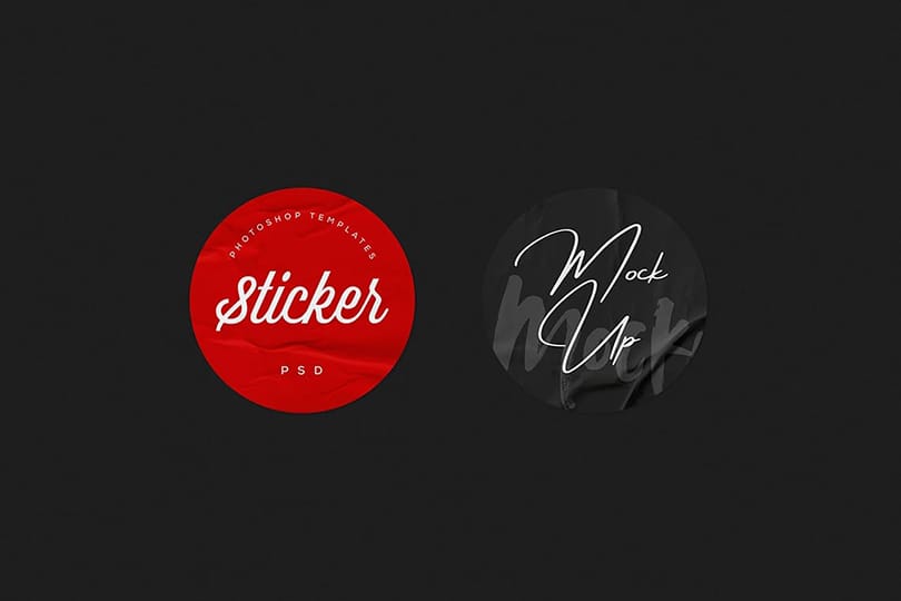 Photoshop Glued Branding Sticker Mockup