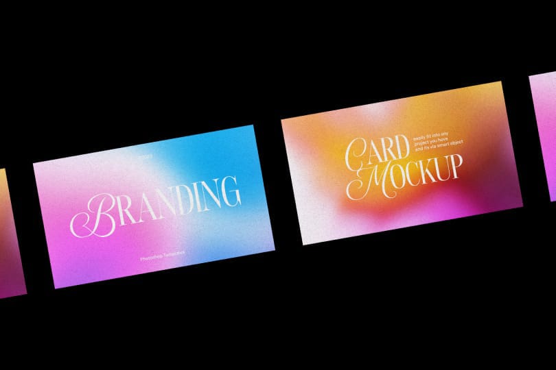 Photoshop Gradient Business Card Mockup