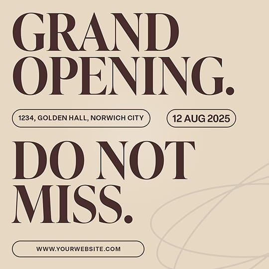 Photoshop Grand Opening Fashion Instagram Post