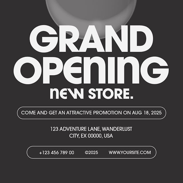 Photoshop Grand Opening New Store Fashion Instagram Post