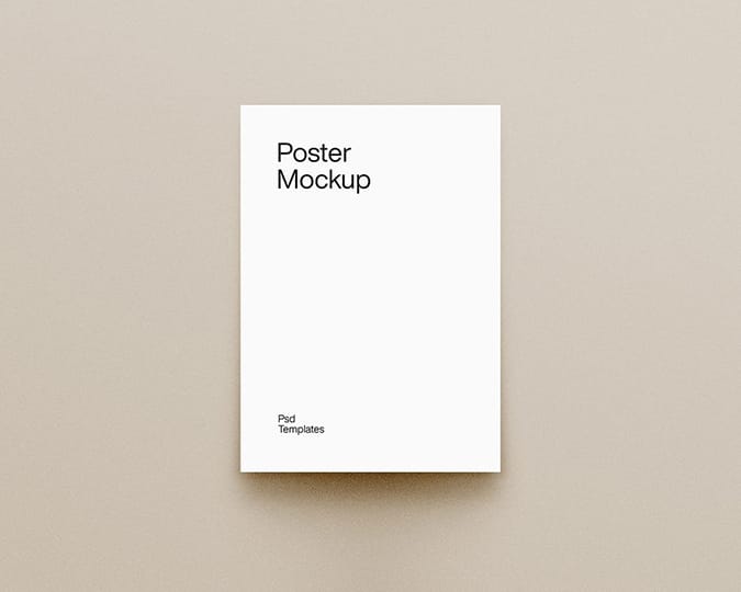 Photoshop ISO Poster Mockup with Bottom Shadow