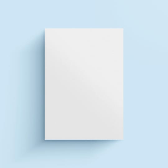 Image A4 Paper Mockup on Babyblue Background