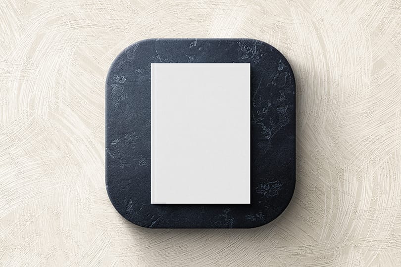 Image Book Mockup On Stone Tablet