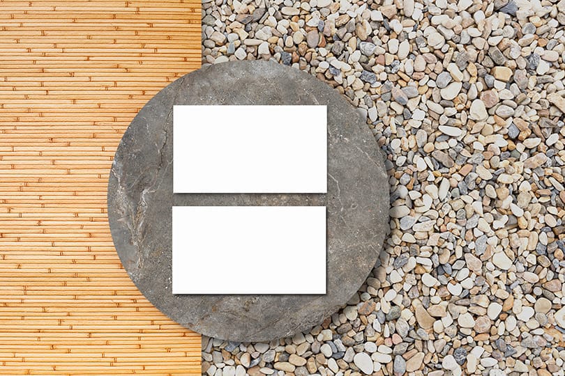 Image Business Card Mockup On Stone