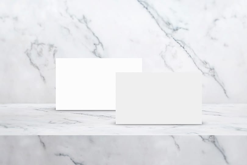 Image Business Card Mockup on Marble