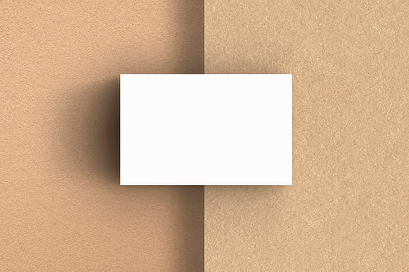 Image Business Card On Brown Texture Paper Mockup