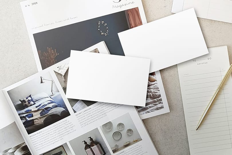 Image Business Card On Magazine Mockup