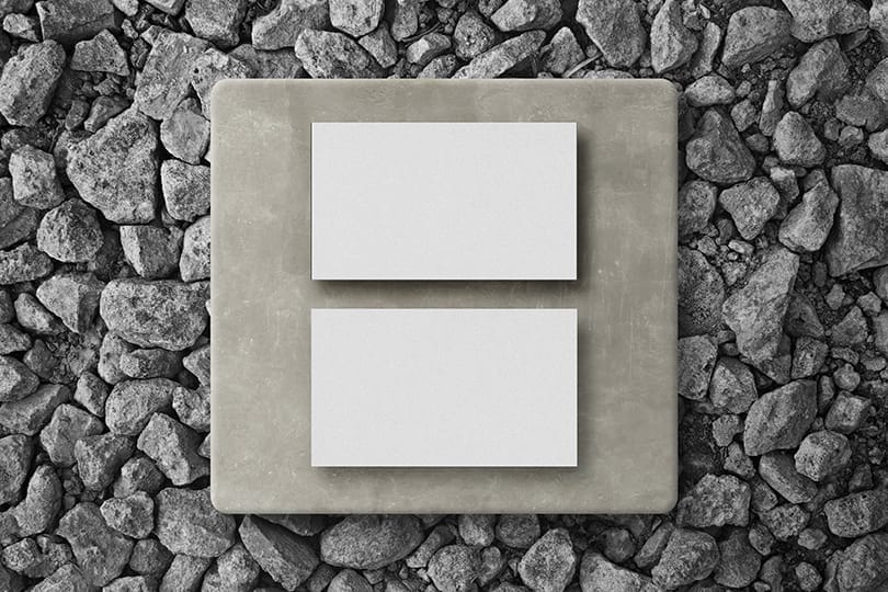 Image Business Card Mockup On Stone Background