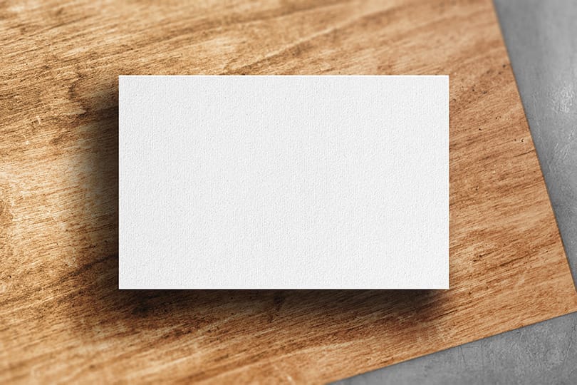 Image Business Card On Wood Table Mockup