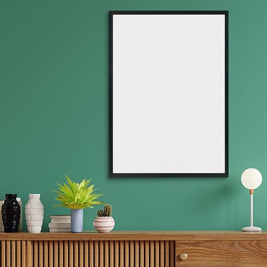 Image Frame On Green Wall Mockup