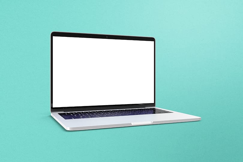 Image Laptop Mockup on Aqua Textured Background