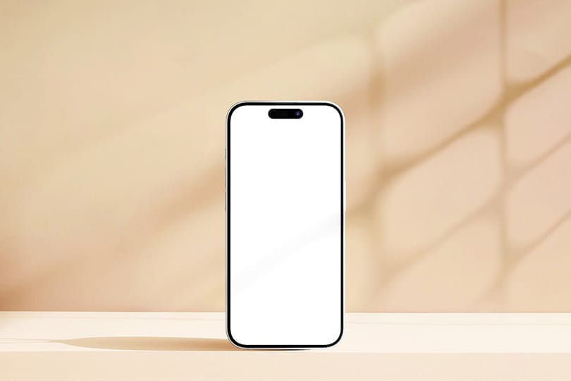 Image Minimal Standing iPhone Mockup