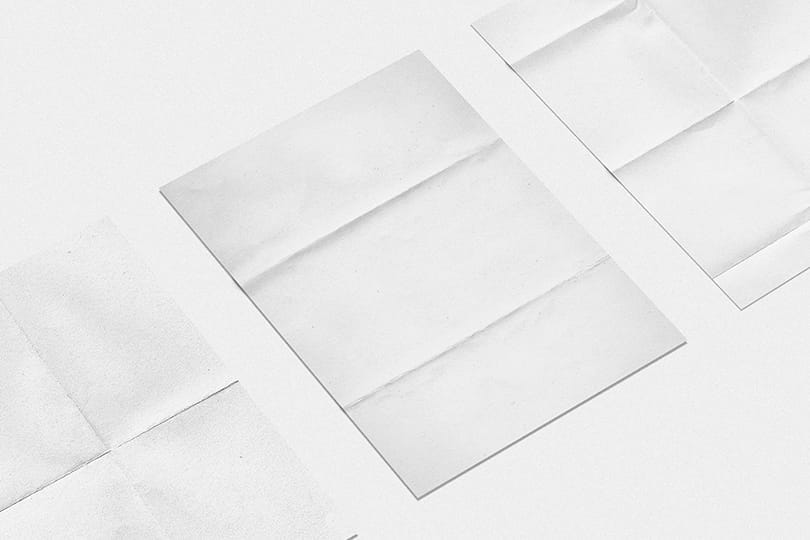 Image Poster Mockup With Textured Paper Folds