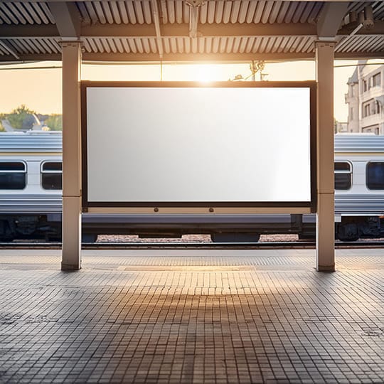 Image Rail Station Display Billboard Mockup