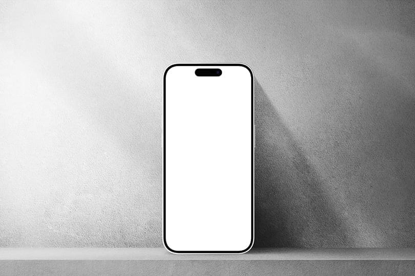 Image Realistic iPhone Mockup on Wall