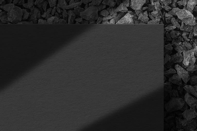 Image Scan Mockup Black on Gravel Background