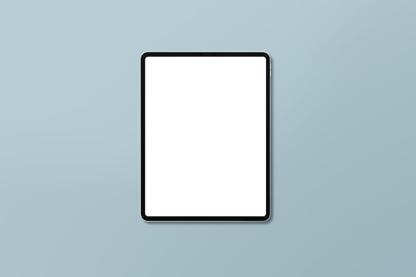 Image iPad Pro Mockup Flat on Seagreen Background