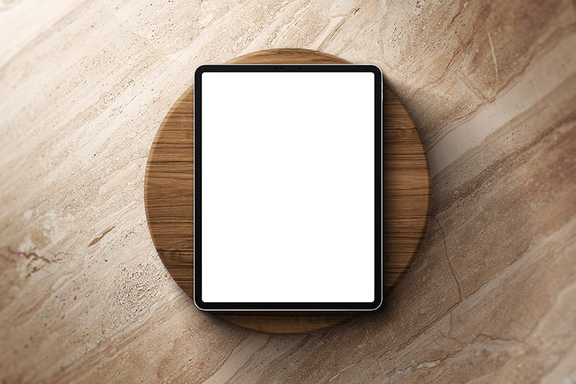 Image iPad Pro Mockup on Marble Surface