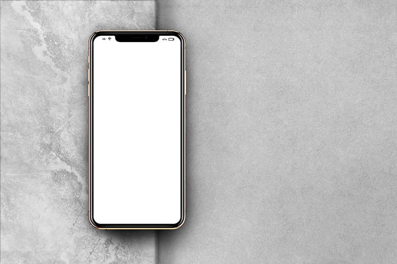 Image iPhone Mockup on Grey Wall Texture Background