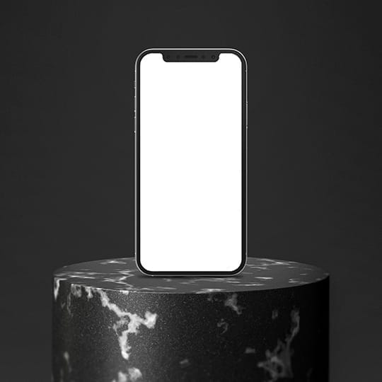 Image iPhone Mockup on Luxury Marble Podium