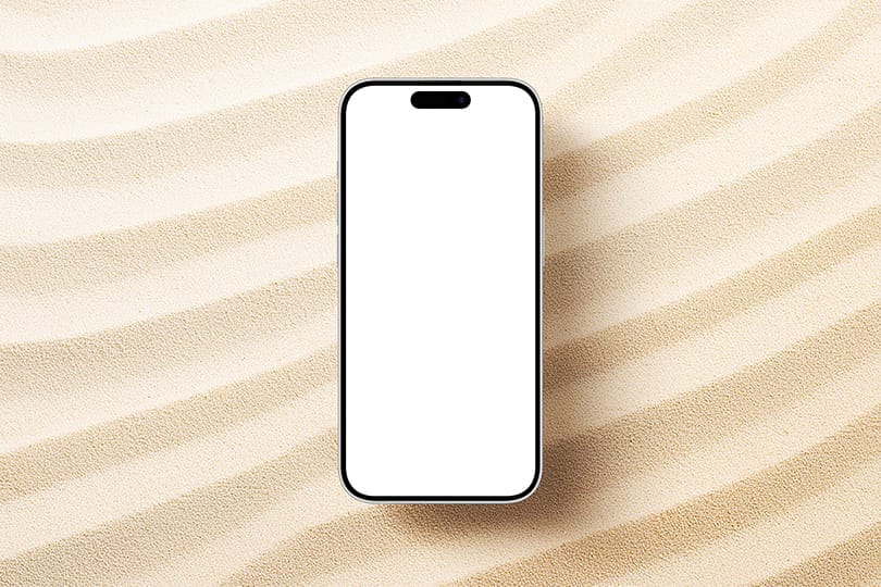 Image iPhone Mockup on Textured Sand