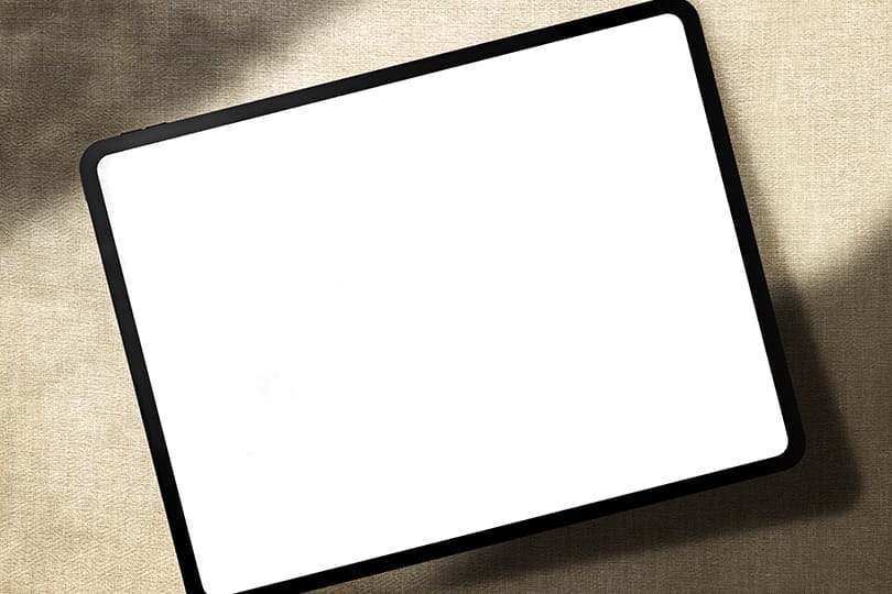 Image ipad Mockup With Textured Fabric Background